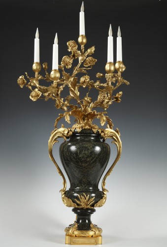 Paire de vases candélabres attribué à Maison Millet France circa 1880 - Luminaires Style 
