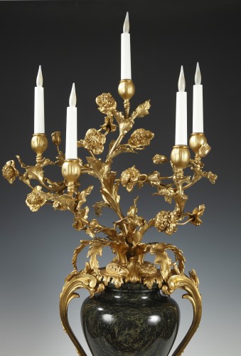 Luminaires Lampe - Paire de vases candélabres attribué à Maison Millet France circa 1880
