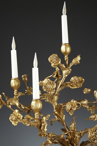 Paire de vases candélabres attribué à Maison Millet France circa 1880 - Tobogan Antiques