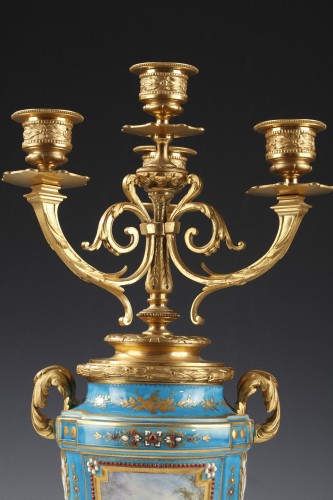  - Pair of &quot;Sèvres&quot; Porcelain Candelabra Vases, France, circa 1880