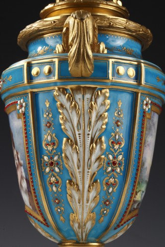 Antiquités - Pair of Porcelain Candelabra Vases, France circa 1880