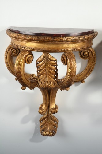 Furniture  - Pair of Giltwood Console d&#039;Applique, Italy Circa 1860