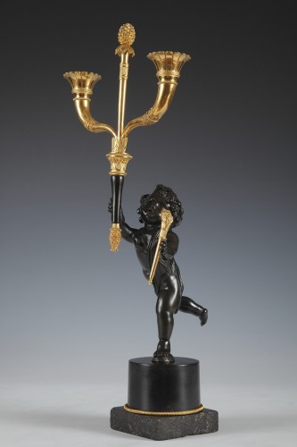 Lighting  - Pair of Bronze Candelabras &quot;Aux Amours&quot;, France circa 1800