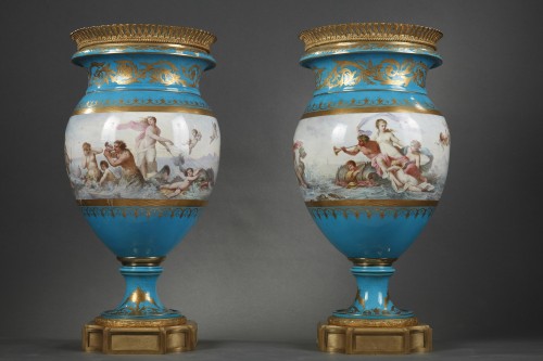 Antiquités - Paire de Vases Neptune et Vénus "Sèvres", France circa 1880