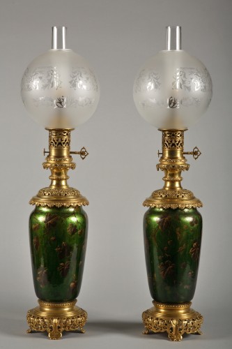 Paire de Lampes d'époque Napoléon III, France circa 1860 - Luminaires Style Napoléon III