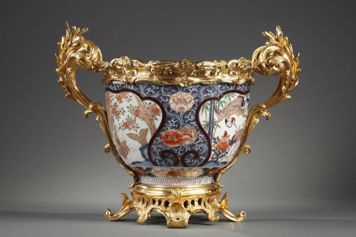 Antiquités - Cache-pot en porcelaine d'Imari, Japon et France circa 1880