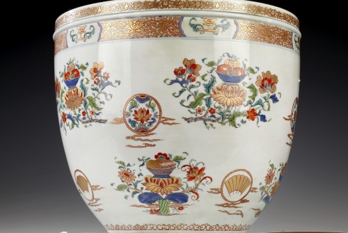 XIXe siècle - Cache-pot et Plat attribué à Samson et Cie, France circa 1880