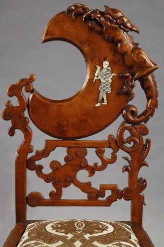  - Pair of Japanese style Chairs attributed to G. Viardot, France circa 1880