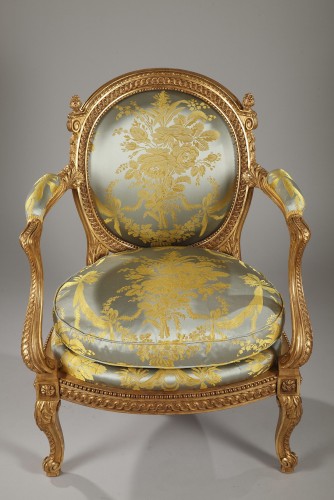 Charming Children&#039;s Giltwood Armchair after G. Jacob, France, circa 1880 - Seating Style 
