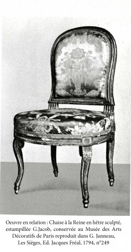 Antiquités - Charmant fauteuil d'enfant en bois doré d'après G. Jacob, France, circa 1880