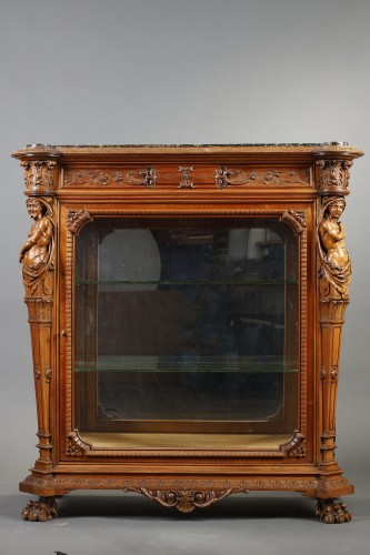 Furniture  - Pair of Neo-Renaissance Vitrines attributed to H-A Fourdinois, France circa 1860