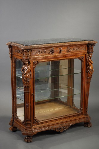 Paire de vitrines néo-Renaissance attribué à H-A Fourdinois, France circa 1860 - Tobogan Antiques