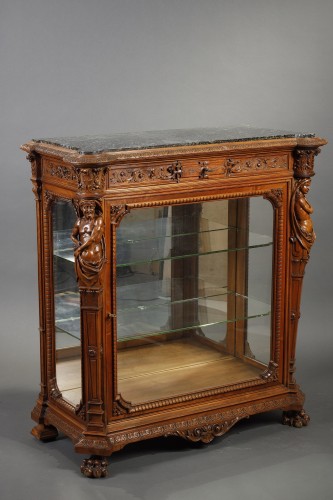 Paire de vitrines néo-Renaissance attribué à H-A Fourdinois, France circa 1860 - Tobogan Antiques