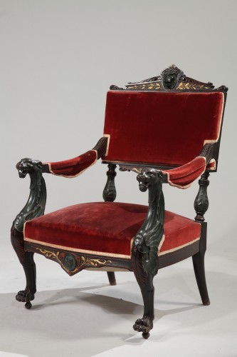 XIXe siècle - Salon néo-Pompéien attribué à  J.-P. Mazaroz, France circa 1860