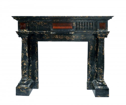 Louis XVI style Portor marble Chimney Mantelpiece, France, circa 1880