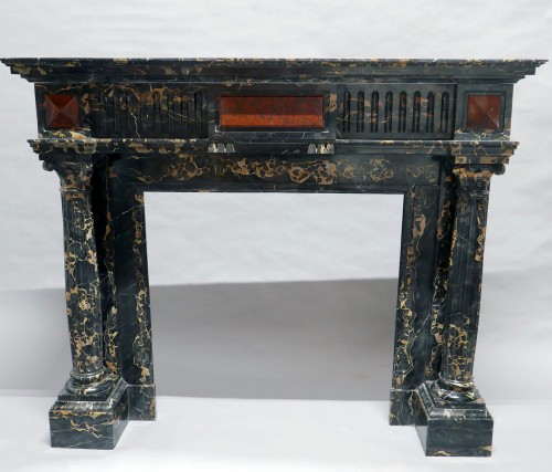 Louis XVI style Portor marble Chimney Mantelpiece, France, circa 1880 - Architectural & Garden Style 