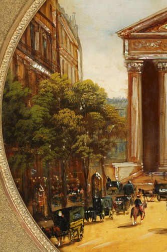 Paire de fixés-sous-verre - La Madeleine et de l'Opéra Garnier, France circa 1880 - Tobogan Antiques