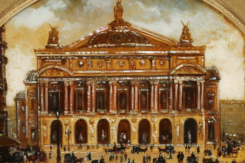  - Paire de fixés-sous-verre - La Madeleine et de l'Opéra Garnier, France circa 1880