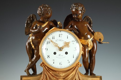 &quot;Geniuses of the Arts&quot; Clock Set by G. Fabre, France, circa 1900 - Horology Style 