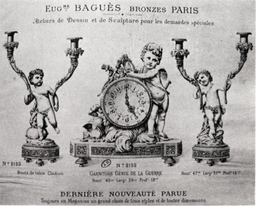 Antiquités - &quot;Geniuses of the Arts&quot; Clock Set by G. Fabre, France, circa 1900