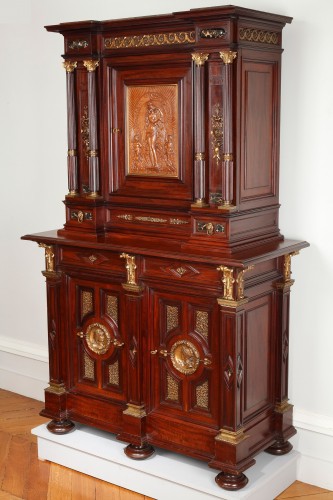 Cabinet néo-Renaissance par P. Sormani et attr. à E. Lièvre, France circa 1870 - Mobilier Style Napoléon III