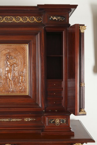 XIXe siècle - Cabinet néo-Renaissance par P. Sormani et attr. à E. Lièvre, France circa 1870