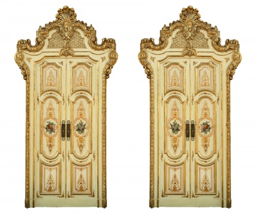 Ensemble de quatre Double-Portes Palatiales, Italie, Fin XIXe siècle