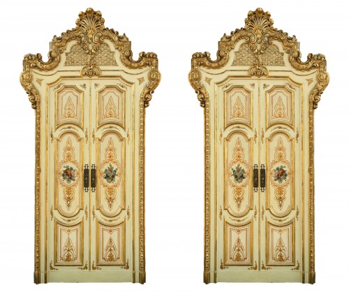 Ensemble de quatre Double-Portes Palatiales, Italie, Fin XIXe siècle