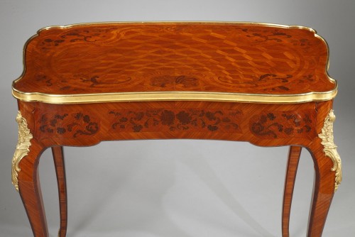 Furniture  - Louis XV Style Wood Marquetry Table attr. to G. Durand, France circa 1880