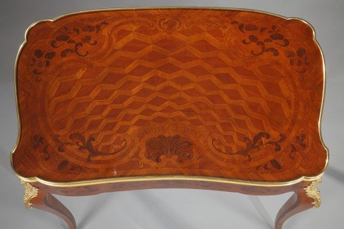 19th century - Louis XV Style Wood Marquetry Table attr. to G. Durand, France circa 1880