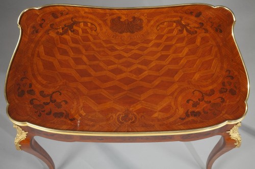  - Louis XV Style Wood Marquetry Table attr. to G. Durand, France circa 1880