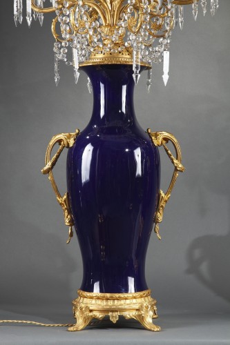 Pair of &quot;Sèvres style&quot; Porcelain &amp; Gilt Bronze Candelabra Vases, France circa 1880 - Napoléon III