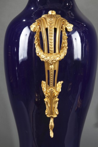 Antiquités - Pair of &quot;Sèvres style&quot; Porcelain &amp; Gilt Bronze Candelabra Vases, France circa 1880