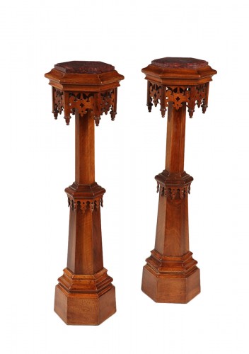 Pair of Neo-Gothic Stands, France circa 1880