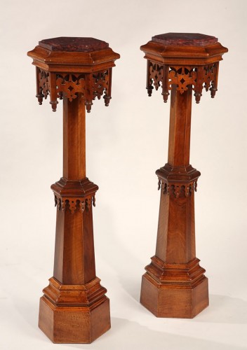 Pair of Neo-Gothic Stands, France circa 1880 - Louis XV