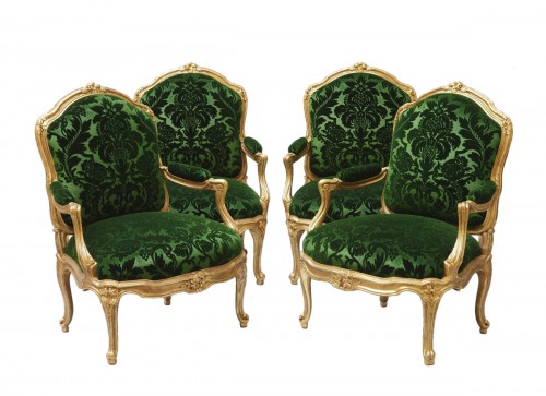 Set of Four Armchairs “à chassis" after M.Gourdin, France, circa 1880