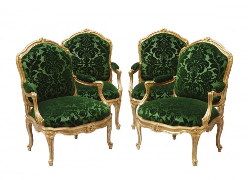 Suite de quatre fauteuils à châssis d'après M. Gourdin, France circa 1880