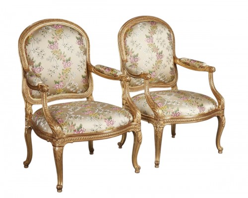 Suite de 4 fauteuils à chassis, France circa 1880