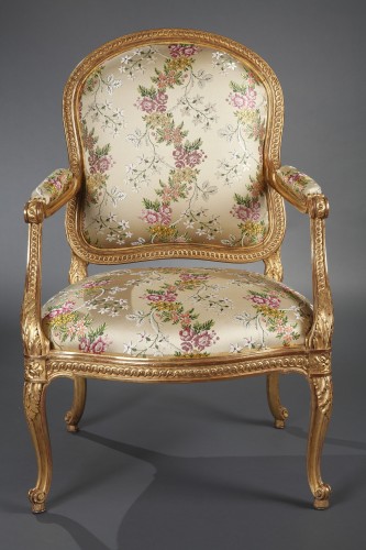19th century - Set of 4 armchairs &quot;a chassis&quot;, France circa 1880