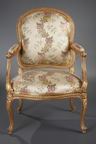 XIXe siècle - Suite de 4 fauteuils à chassis, France circa 1880