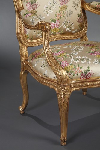 Antiquités - Set of 4 armchairs &quot;a chassis&quot;, France circa 1880