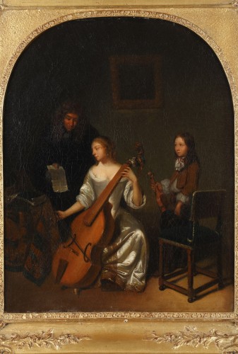 Antiquités - "La Leçon du musique", Ecole française circa 1840