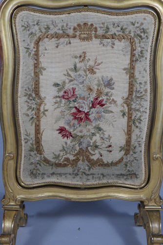 Furniture  - Giltwood and Tapestry Screen, France, circa 1890