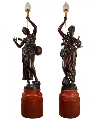 Paire de torchères par J.-F. Coutan, France Circa 1910