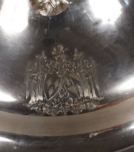 Antiquités - Paire de cloches couvre-plat en argent, France circa 1870