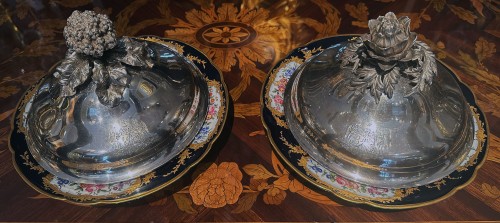 Antiquités - Pair of Silver Plates Dome Cover, France Circa 1870