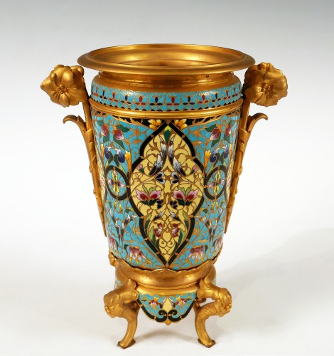 Cache-pot émaillé attribué à Maison A. Giroux, France circa 1870 - Tobogan Antiques