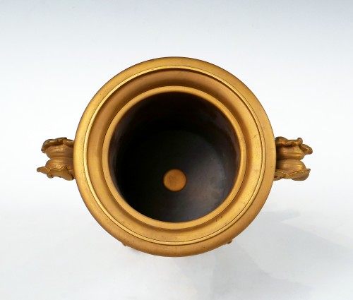 XIXe siècle - Cache-pot émaillé attribué à Maison A. Giroux, France circa 1870