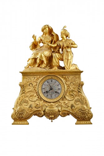 Pendule Leila et Le Giaour, France circa 1830