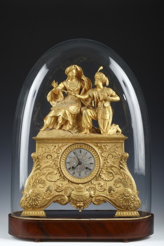 Antiquités - Pendule Leila et Le Giaour, France circa 1830